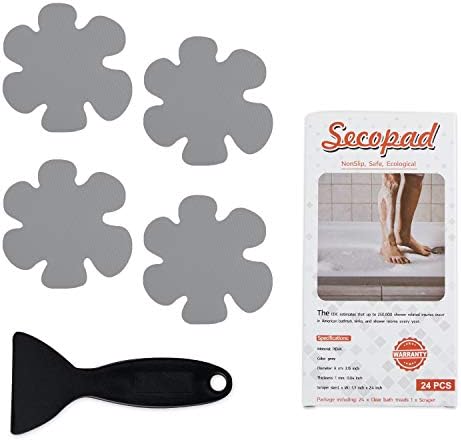 Secopad Bathtub Stickers Non-Slip 24PCS Gray Set