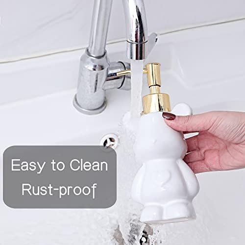 Cute Bear-Shaped Ceramic Soap Dispenser Black 1