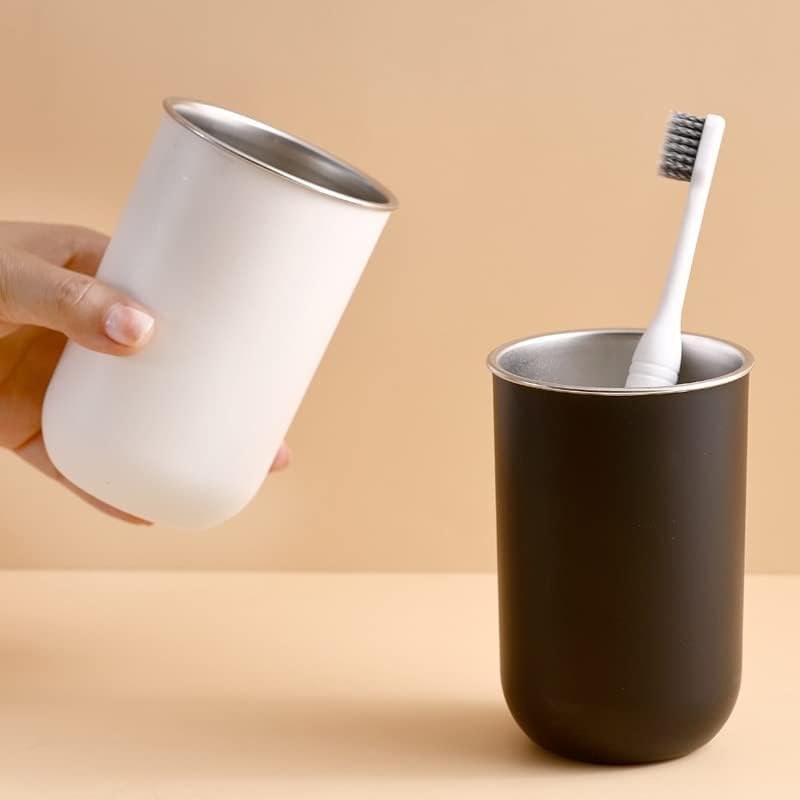 123Arts 2 Pcs Stainless Steel Mouthwash Cups for Bathroom Use