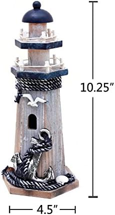 Rustic Wood Lighthouse Decor 1025 H