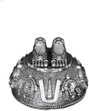 Small Superfine Brass Vishnu Charan Paduka Statue