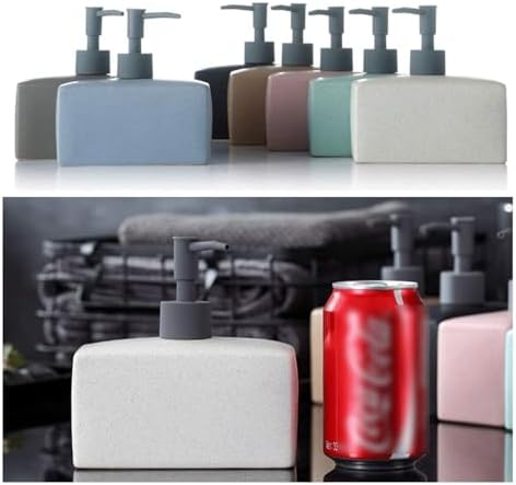 Square Soap Dispenser with 500ml Capacity - Ceramic Glass