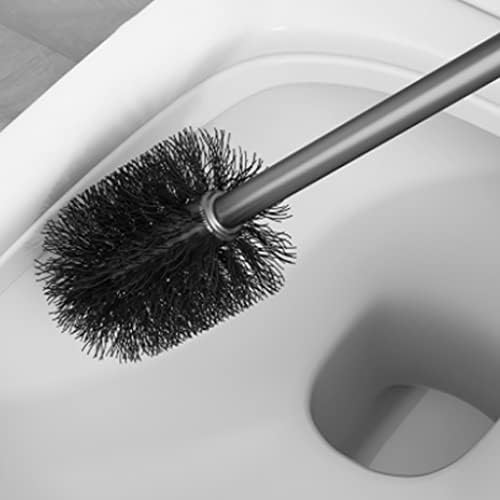 Soft Aluminum Toilet Brush with Wall-Mounted Holder