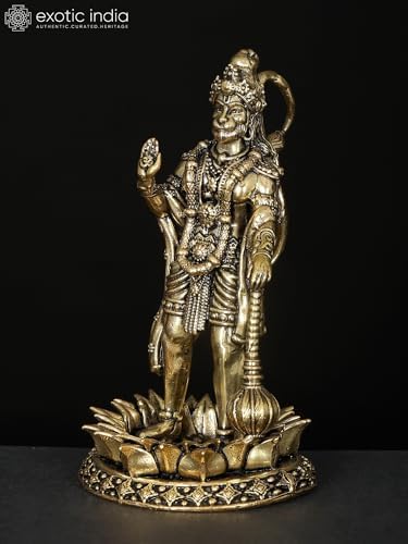 Small Superfine Hanuman Brass Statue Bajrangbali Pooja Temple Decor