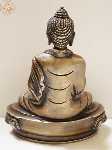 8-Inch Buddha Brass Statue with Vitarka Mudra