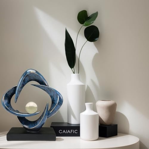 Modern Blue Abstract Sculpture for Home Decor