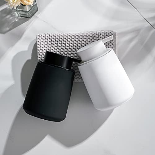 Eyrozia 12Oz Black Ceramic Soap Dispenser