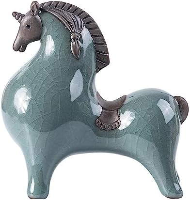 HAOWUJIN Cyan-Blue Horse Sculpture Home Decor