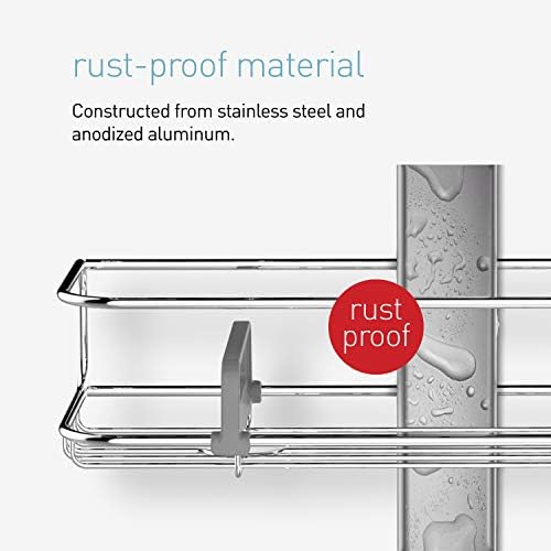 Simplehuman Adjustable Shower Caddy XL with Rust-Proof Design