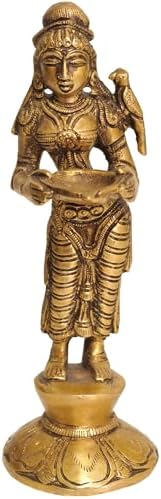 Brass Deeplakshmi Statue 65 Inch Religious Home Decor 1