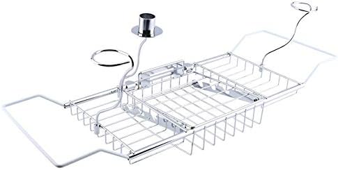 Zerone Expandable Bath Tray with Reading Rack and Wine Holders