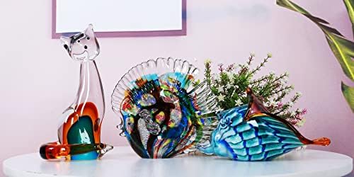 EUSTUMA Hand Blown Glass Tropical Fish Ornament Decor