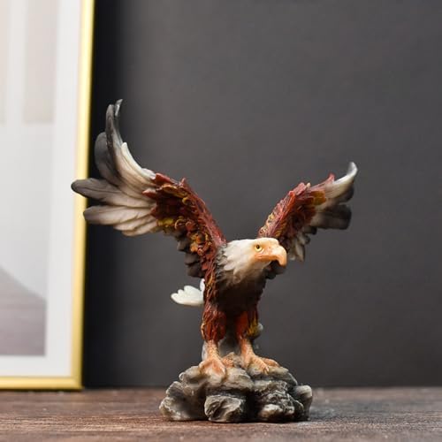 Golden Resin Flying Wild Eagle Statue
