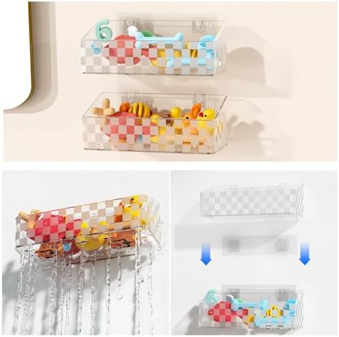 Natheeph 2 Pack Clear Shower Caddy for Bath Toys and Essentials