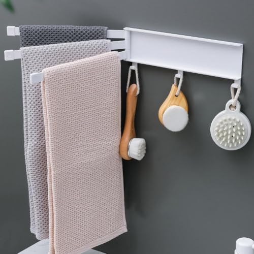 Double Swivel Towel Rack for Bathroom Wall Mounted
