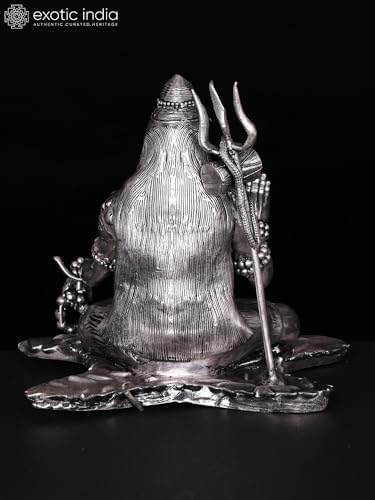 Superfine Silver Plated Lord Shiva Brass Statue for Pooja