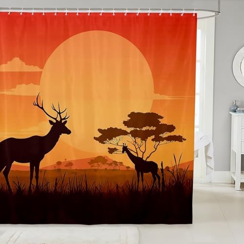 Feelyou Deer Shower Curtain Set 72x72 for Kids and Home