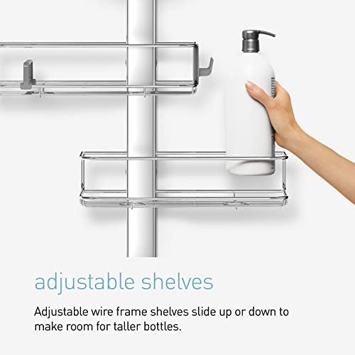 Simplehuman Adjustable Shower Caddy XL with Rust-Proof Design