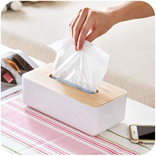 Wooden Tissue Box Holder with Cover for Bathroom Vanity