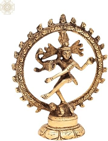 Brass Nataraja Dancing Shiva Idol Statue 3-Inch