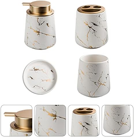 HEALLILY 4pcs White Bathroom Holder Set