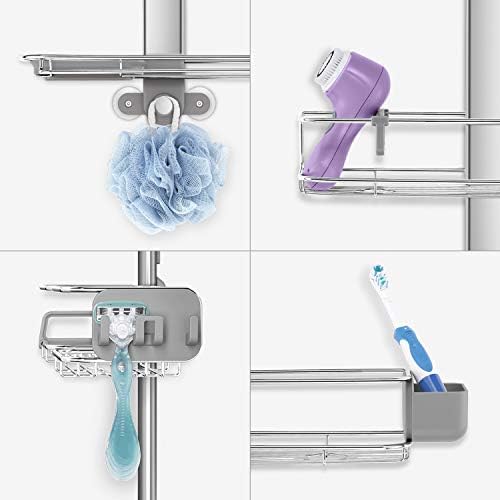 Simplehuman Adjustable Shower Caddy XL with Rust-Proof Design