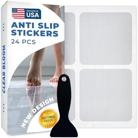 Clear Bloom Anti-Slip Shower Stickers 24 PCS