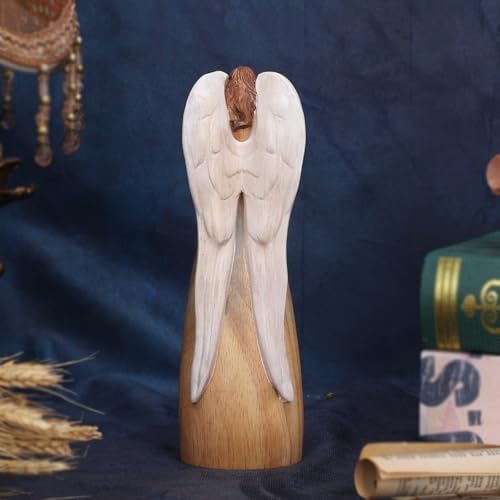 Hand-Carved Solid Wood Nativity Angel Statue