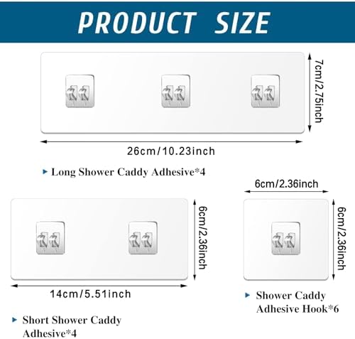 FGSAEOR 14 Pack Adhesive Shower Caddy Hooks