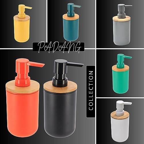 Black Soap Dispenser with Bamboo Top - 10 fl oz