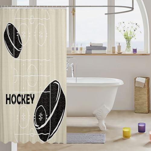 Feelyou Ice Hockey Shower Curtain Set 72x78 1