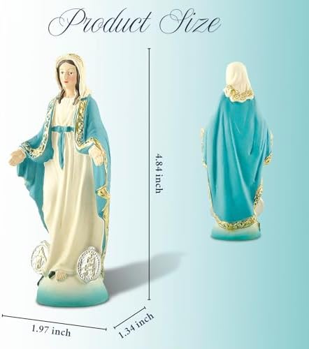 Our Lady of The Immaculate Conception Resin Statue - 484 Hand-Painted Catholic Sculpture