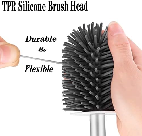 GYDMEG Toilet Brush Set with Holder and Silicone Head