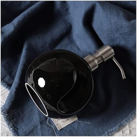Cute Ceramic Soap Dispenser with Sponge Holder 400ml Black