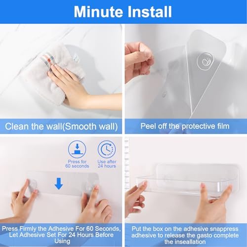 2pc Acrylic Wall Mount Organizer with Self Adhesive Tape