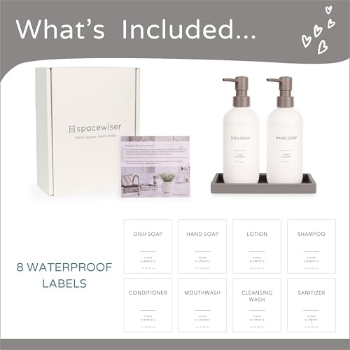 Spacewiser ShatterFree Soap Dispenser Set with Pump and Tray