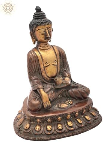 6-Inch Brass Lord Buddha Statue - Bhumisparsha Mudra