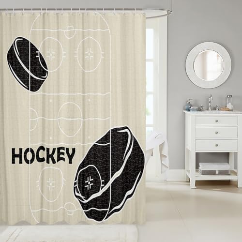 Feelyou Ice Hockey Shower Curtain Set 72x78 1
