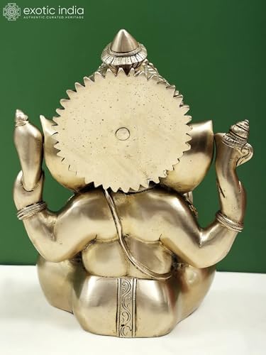 Brass Ganesha Statue 125 Inch Divine Home Office Decor