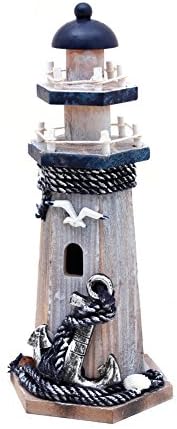 Rustic Wood Lighthouse Decor 1025 H