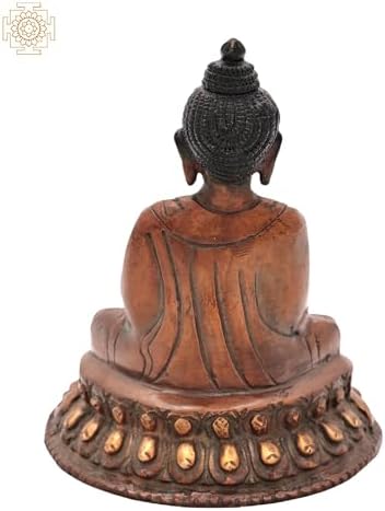 6-Inch Brass Lord Buddha Statue - Bhumisparsha Mudra
