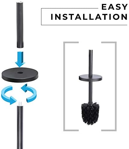 JS Jackson Supplies Sleek Toilet Brush Holder - Matte Black