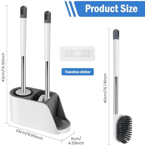 ZFLYCANP Deep Cleaning Toilet Brush Set with Holder