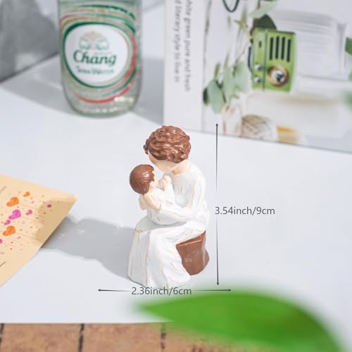 SIGUEJOR Grandma Gifts Hand-Painted Resin Sculpture of Grandmother Holding Baby