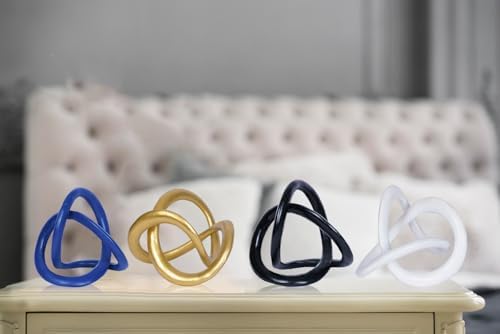 Dawbun Gold Knot Statue Decor Modern Geometric Gold Cube