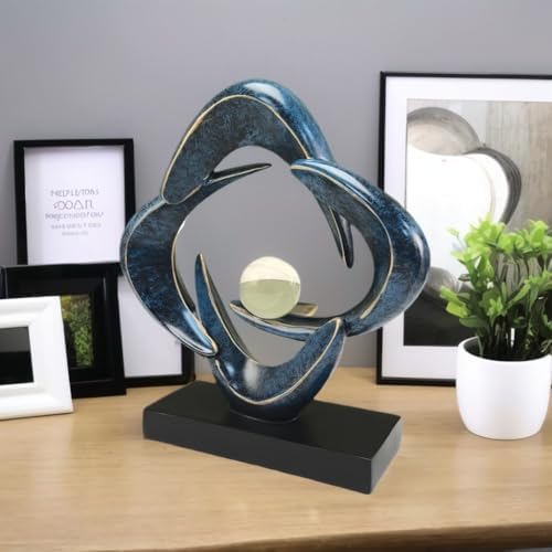 Modern Blue Abstract Sculpture for Home Decor