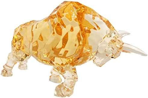 FengShui Bull Statue Acrylic Desk Decor Amber