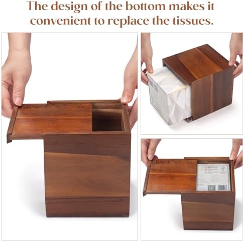 YANGQIHOME Acacia Wood Tissue Box Cover