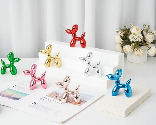 4 Inch Balloon Dog Statue - Vibrant Orange Decor