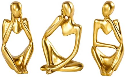 Abstract Thinker Statue Gold Resin Home Decor